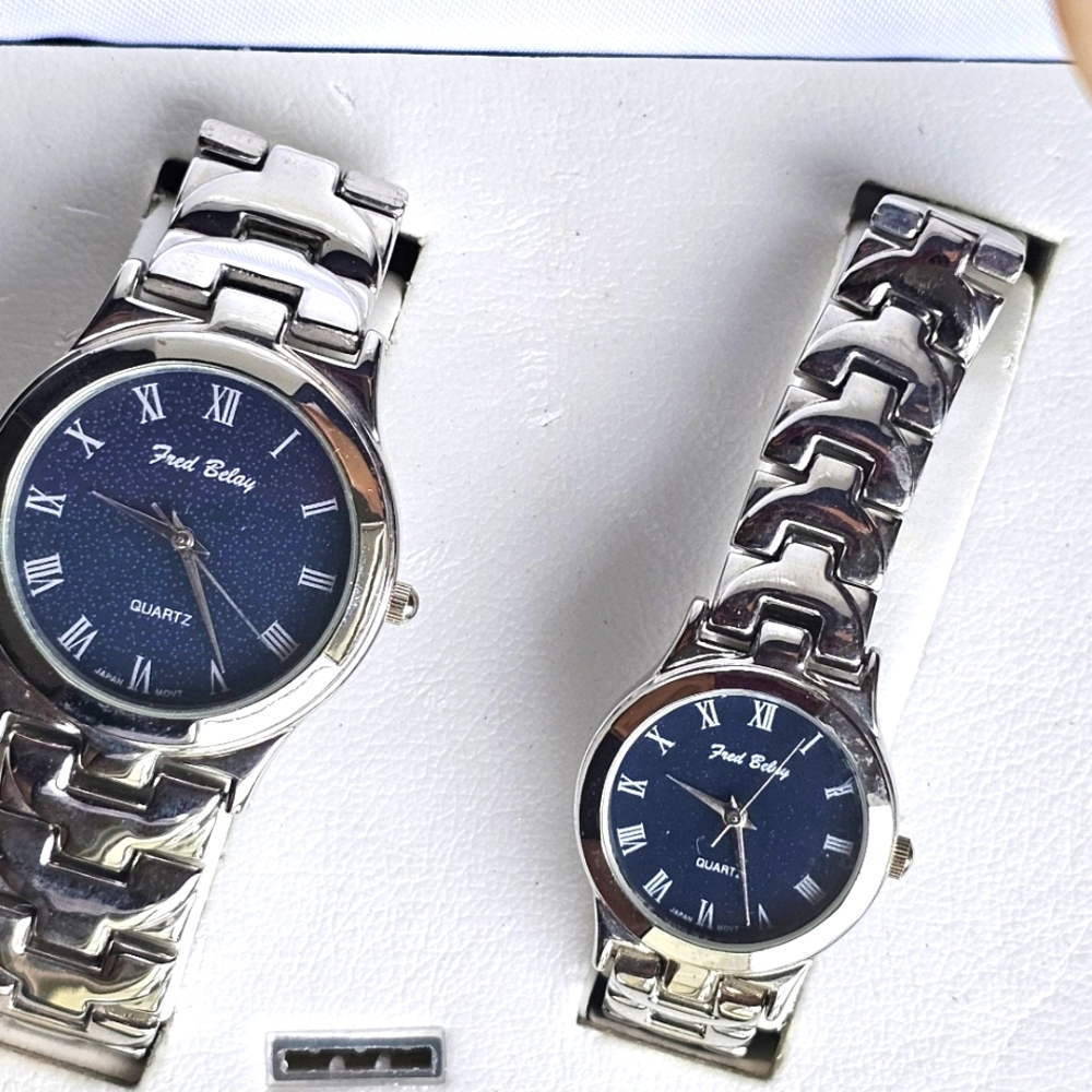 Fred Belay Silver Toned Watch Set